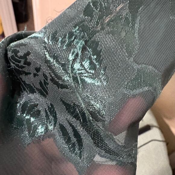 Victoria's Secret green satin sleep shirt XL gold crown label vintage 80s - Picture 3 of 5